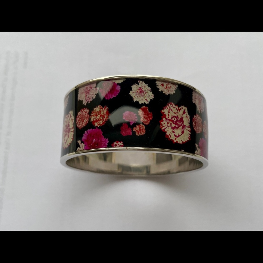 CHRISTIAN LACROIX FLORAL WIDE CUFF BANGLE BRACELET